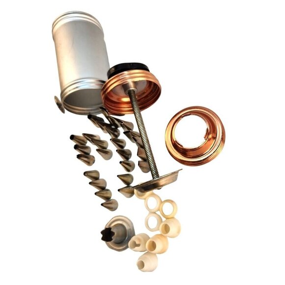 Aluminum & Copper Cookie Press & Icing Set With Pastry Piping Tips - Picture 4 of 15